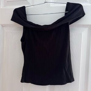 Garage Black Off-the-Shoulder Sleeveless Top